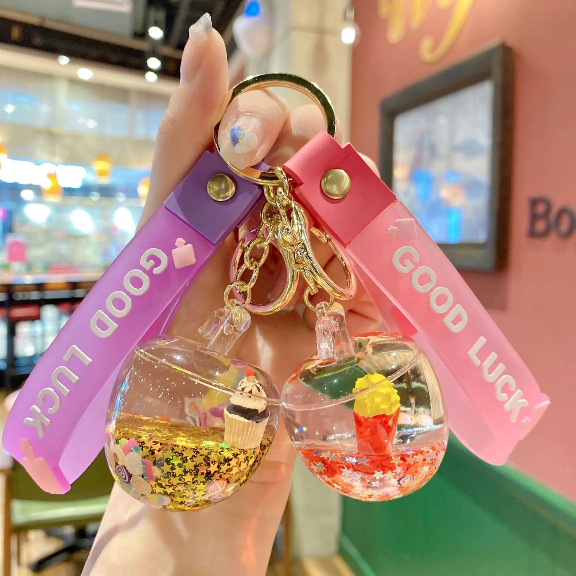 Cute Drift Bottle Quicksand Liquid Pendant Cartoon Acrylic Fries into the Oil Apple Keychain Men and Women Bag Pendant Jewelry
Cute Drift Bottle Quicksand Liquid Pendant Cartoon Acrylic Fries into the Oil Apple Keychain Men and Women Bag Pendant Jewelry