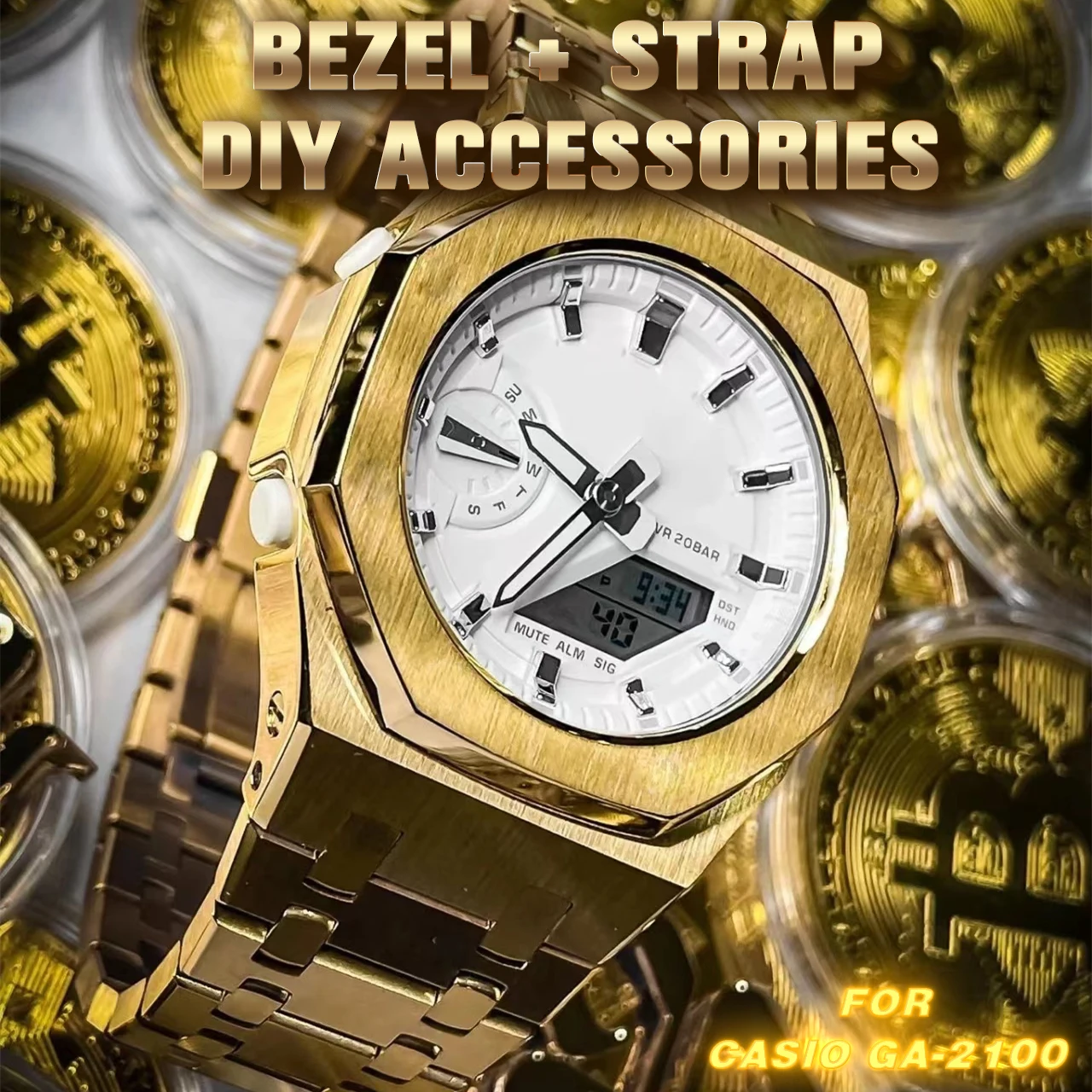 Для Casio G-Shock GA-2100 3rd Generation Royal Oak Mod, аксессуары для самостоятельной сборки, ремешок для часов G-shock + сменный стальной корпус
Для Casio G-Shock GA-2100 3rd Generation Royal Oak Mod, аксессуары для самостоятельной сборки, ремешок для часов G-shock + сменный стальной корпус