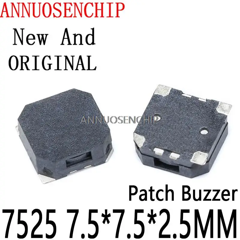 10 шт. новый и оригинальный SMD-пластырь, пассивное боковое произношение, электромагнитный пластырь, зуммер 7525 7,5*7,5*2,5 мм
10 шт. новый и оригинальный SMD-пластырь, пассивное боковое произношение, электромагнитный пластырь, зуммер 7525 7,5*7,5*2,5 мм