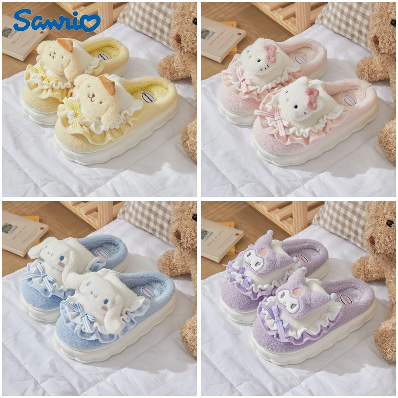 Kawaii Sanrio, Hello Kitty Kuromi Cinnamoroll PomPomPurin, плюшевая кукла, женские хлопковые тапочки, зимние теплые домашние хлопковые тапочки
Kawaii Sanrio, Hello Kitty Kuromi Cinnamoroll PomPomPurin, плюшевая кукла, женские хлопковые тапочки, зимние теплые домашние хлопковые тапочки