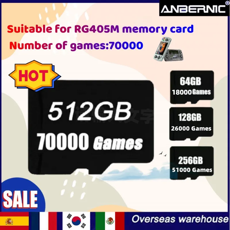

TF Card FOR ANBERNIC RG405M 512G Memory cards Sd card Ps vita 3ds Gamecube Video game consoles Classic FBA GBA GBC PS2 MAME PSP