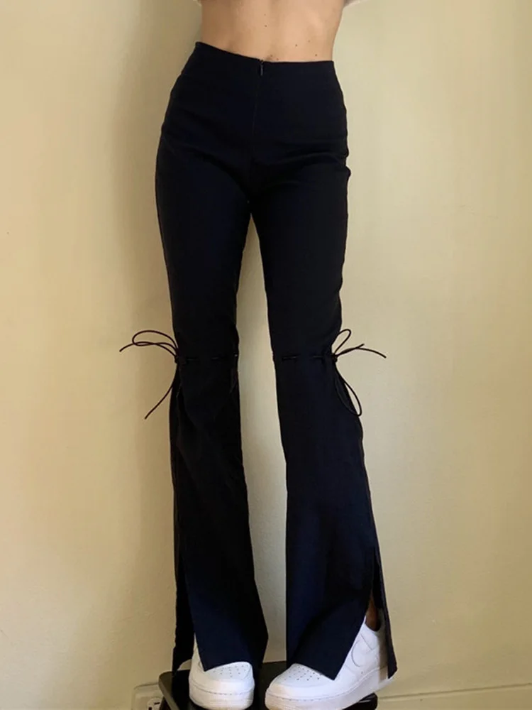Lace-up Zipper Silm Back Flare Pant For Women Clothes Streetwear Soild Pantalones Mujer Casual High Waist Lady Fashion Trousers
Lace-up Zipper Silm Back Flare Pant For Women Clothes Streetwear Soild Pantalones Mujer Casual High Waist Lady Fashion Trousers