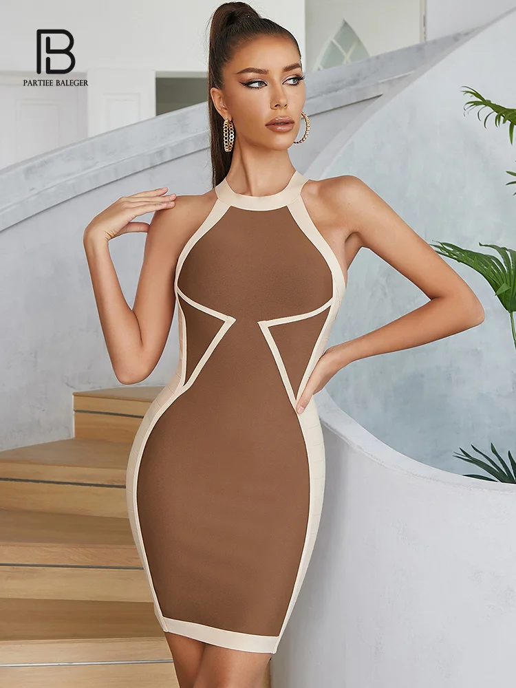 Соблазнительные наряды PB для женщин, элегантное Бандажное мини-платье без рукавов, коктейльное вечернее платье, облегающее платье 
Соблазнительные наряды PB для женщин, элегантное Бандажное мини-платье без рукавов, коктейльное вечернее платье, облегающее платье