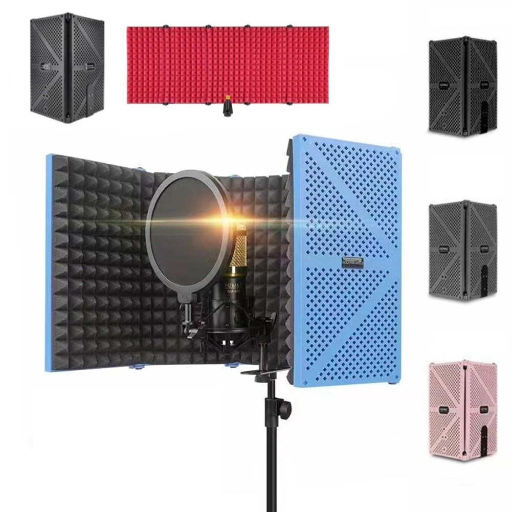 Professional 5Panel Microphone Isolation Shield Wind Screen Portable Microphone Sound Absorbing Plate For Studio Recording
Professional 5Panel Microphone Isolation Shield Wind Screen Portable Microphone Sound Absorbing Plate For Studio Recording