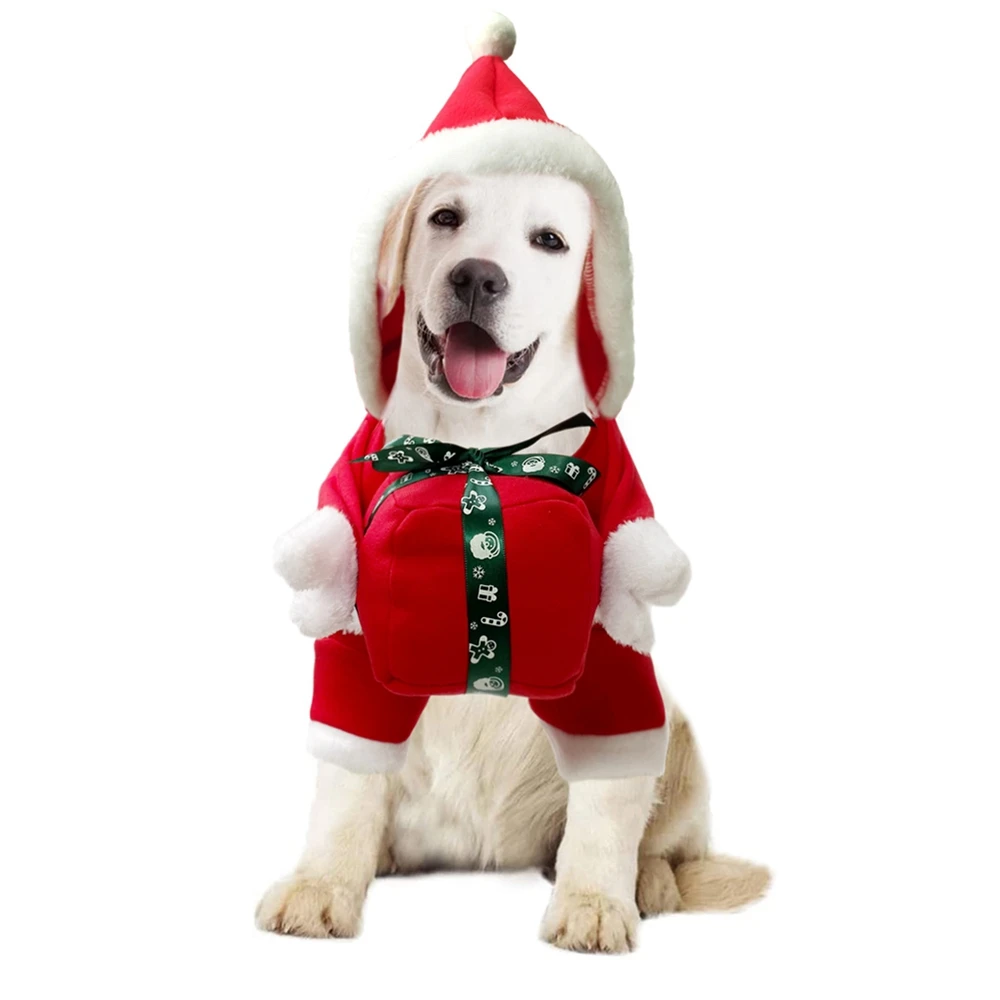 Fashion Xmas Clothing for Pet Funny Hold a Gift box Coat Puppy Dog Christmas Fun Clothes Winter Puppy Pet Cat Coat Jacket
Fashion Xmas Clothing for Pet Funny Hold a Gift box Coat Puppy Dog Christmas Fun Clothes Winter Puppy Pet Cat Coat Jacket