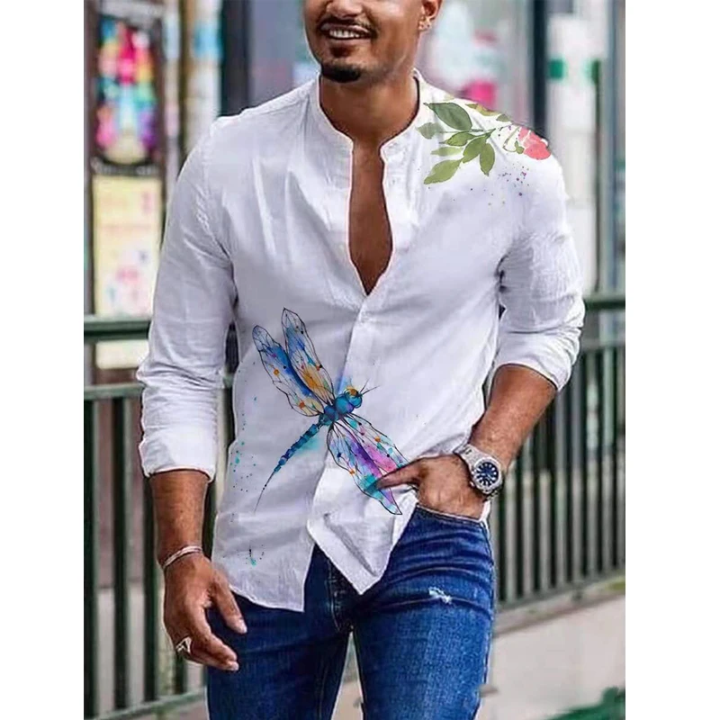 Spring Summer Men Shirts Vintage Printed Long-sleeved Thin Button Imitation Linen Loose Shirt For Men Large Size Casual Clothes
Spring Summer Men Shirts Vintage Printed Long-sleeved Thin Button Imitation Linen Loose Shirt For Men Large Size Casual Clothes