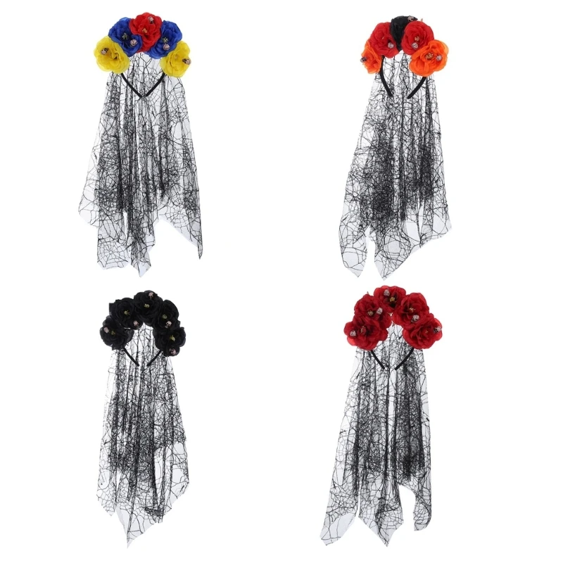 Gothic Skull Headband Goth Flower Crowns For Women Goth Spider Web Veil Halloween Headband Day Of the Dead Headband
Gothic Skull Headband Goth Flower Crowns For Women Goth Spider Web Veil Halloween Headband Day Of the Dead Headband