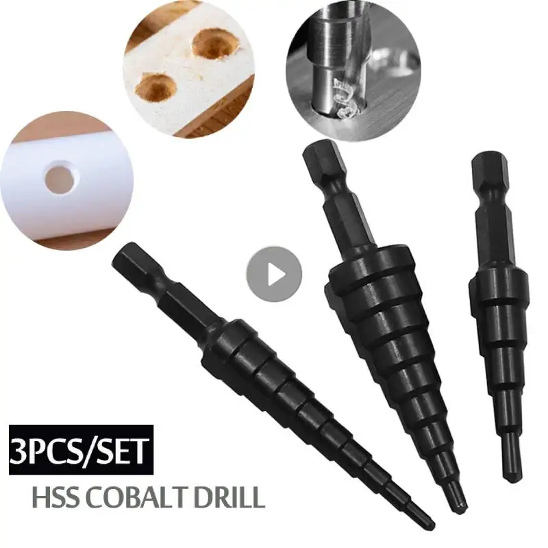 3-12 4-12 4-20mm HSS Cobalt Step Drill Bit Set Nitrogen High Speed Steel Spiral For Metal Cone Triangle Shank Hole Metal Drill
3-12 4-12 4-20mm HSS Cobalt Step Drill Bit Set Nitrogen High Speed Steel Spiral For Metal Cone Triangle Shank Hole Metal Drill
