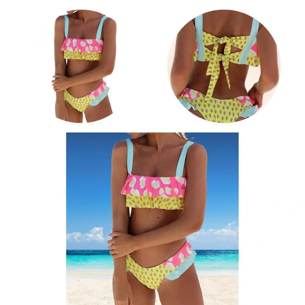 Ruffle 2 Pcs/Set Chic Conservative Summer Bikini Lace Up Bikini Set Eye-catching for Beach
Ruffle 2 Pcs/Set Chic Conservative Summer Bikini Lace Up Bikini Set Eye-catching for Beach