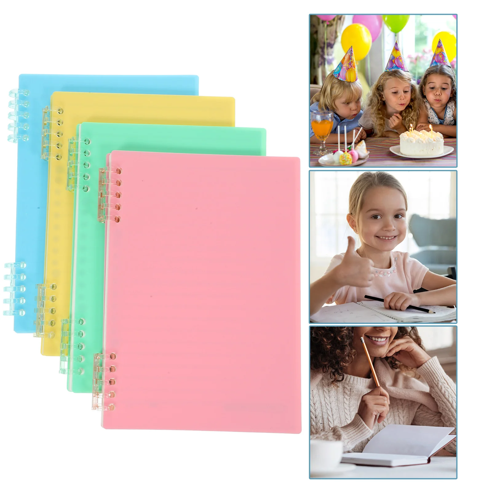 4Pcs Loose Leaf Journal Refillable Diary Notepad A5 Notebook Binder Notebook Office Notebook
4Pcs Loose Leaf Journal Refillable Diary Notepad A5 Notebook Binder Notebook Office Notebook