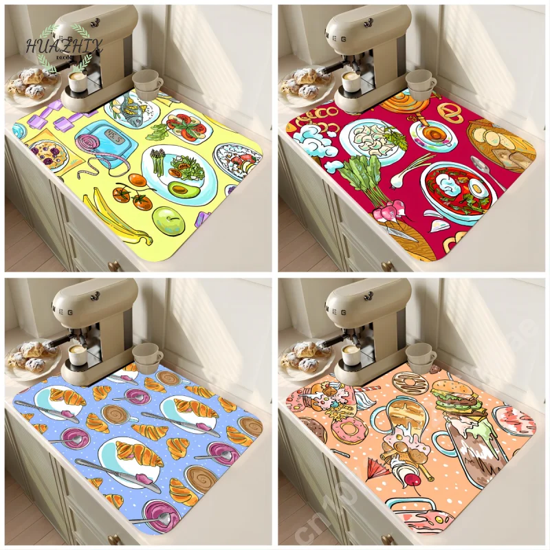 Food Pattern Background Dish Drying Mat Water Absorption Pad Anti-Slip Waterproof Anti-Bacteria Drain Pads for Home Decoration
Food Pattern Background Dish Drying Mat Water Absorption Pad Anti-Slip Waterproof Anti-Bacteria Drain Pads for Home Decoration