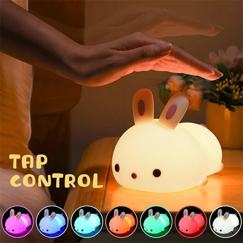 Touch Sensor RGB LED Rabbit Night Light Remote Control 16 Colors USB Rechargeable Silicone Bunny Lamp for Children Baby Toy Gift
Touch Sensor RGB LED Rabbit Night Light Remote Control 16 Colors USB Rechargeable Silicone Bunny Lamp for Children Baby Toy Gift