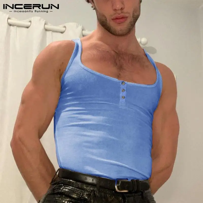 2022 Men Tank Tops Solid Color O-neck Vacation Sleeveless Streetwear Skinny Casual Men Clothing Button Party Vests S-5XL INCERUN
2022 Men Tank Tops Solid Color O-neck Vacation Sleeveless Streetwear Skinny Casual Men Clothing Button Party Vests S-5XL INCERUN