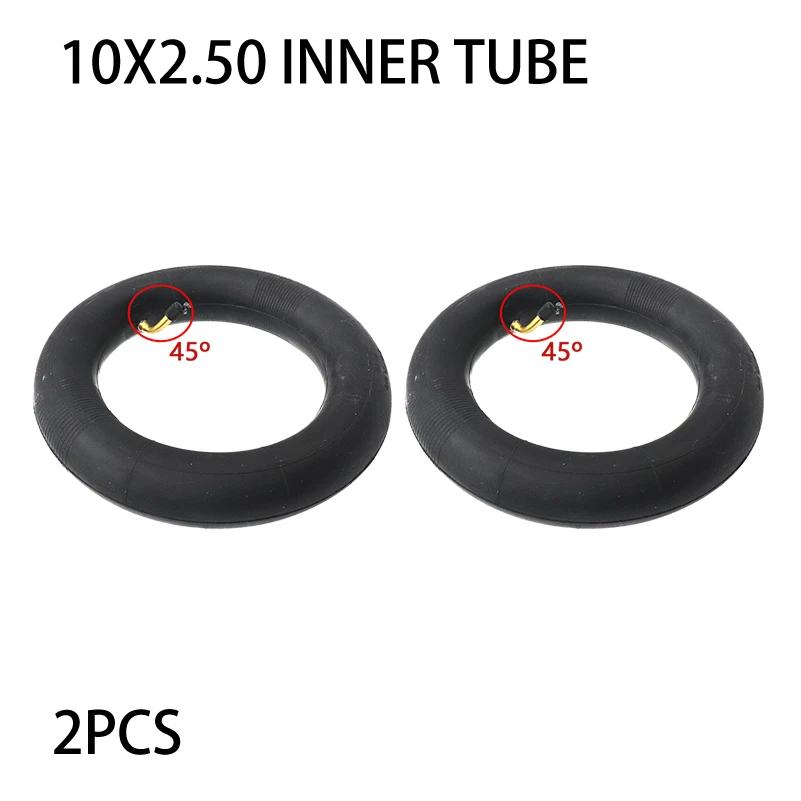 2pcs 10inch 10x2.50 Inner Tube 10*2.5 Tube Innertube with bent valve 45 90 Degree valve for Tricycle Bike Baby Stroller Scooter
2pcs 10inch 10x2.50 Inner Tube 10*2.5 Tube Innertube with bent valve 45 90 Degree valve for Tricycle Bike Baby Stroller Scooter