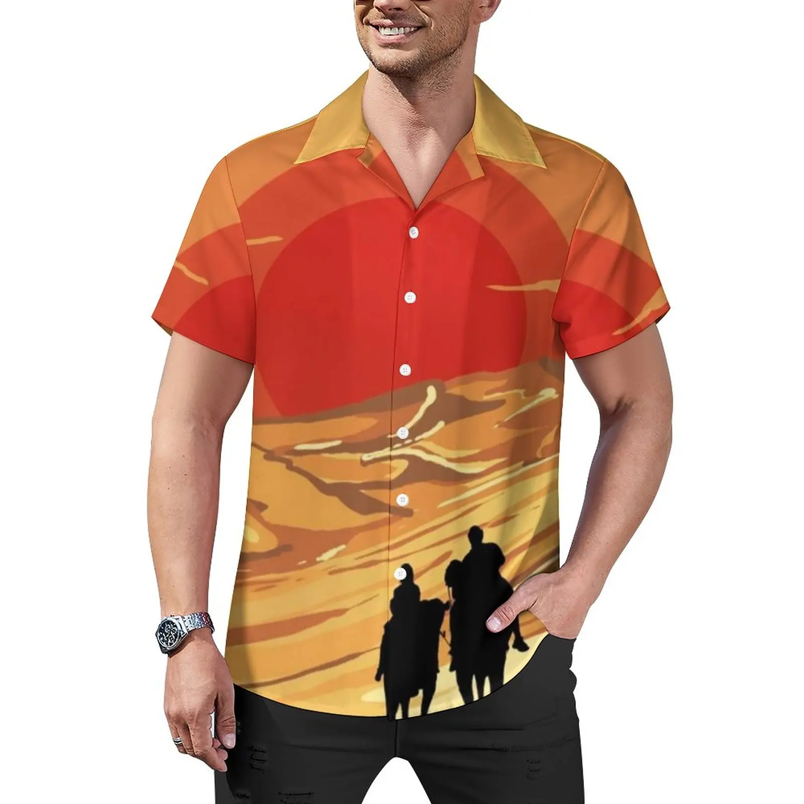 Desert Caravan Beach Shirt Red Sunset Print Hawaiian Casual Shirts Men Harajuku Blouses Short Sleeves Design Top Plus Size
Desert Caravan Beach Shirt Red Sunset Print Hawaiian Casual Shirts Men Harajuku Blouses Short Sleeves Design Top Plus Size