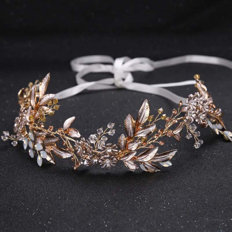 Champagne Alloy Crystal Beads Flower Bride Headbands Hair Comb Princess Bridal Ribbon Hairband Wedding Hair Accessories Crown
Champagne Alloy Crystal Beads Flower Bride Headbands Hair Comb Princess Bridal Ribbon Hairband Wedding Hair Accessories Crown