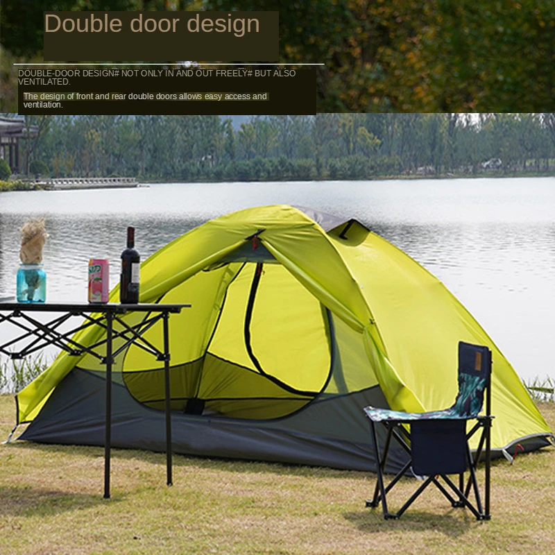 Outdoor camping double deck portable 2-person aluminum pole rainproof and sunscreen mountaineering camping tent
Outdoor camping double deck portable 2-person aluminum pole rainproof and sunscreen mountaineering camping tent