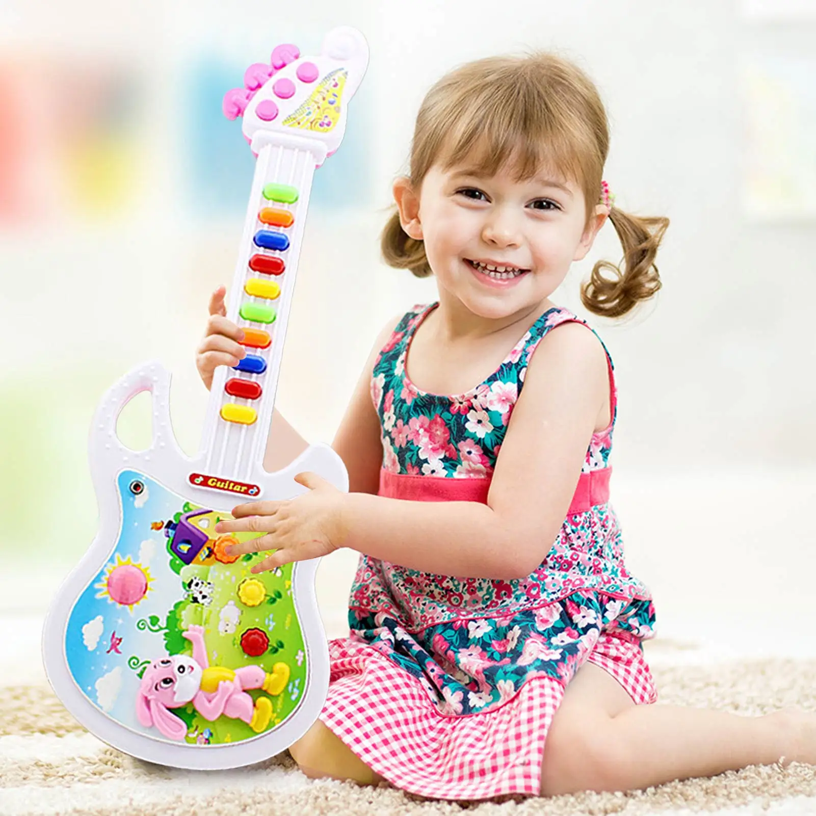 Electric Guitar Toy Musical Keyboard Play For Kid Boy Girl Toddler Learning Plastic Electron Toy With Microphone Baby Kids Toys
Electric Guitar Toy Musical Keyboard Play For Kid Boy Girl Toddler Learning Plastic Electron Toy With Microphone Baby Kids Toys