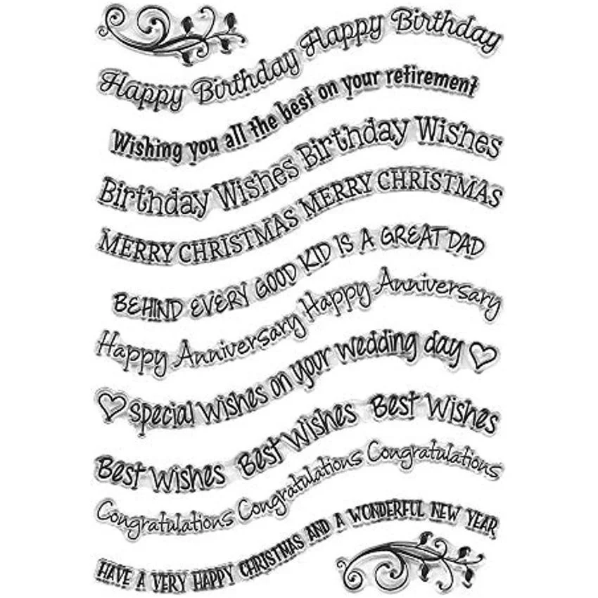Blessing Greeting Sentences Words Clear Stamps for Card Making Words Ribbon Transparent Rubber Seal Stamps Crafting Supplies
Blessing Greeting Sentences Words Clear Stamps for Card Making Words Ribbon Transparent Rubber Seal Stamps Crafting Supplies