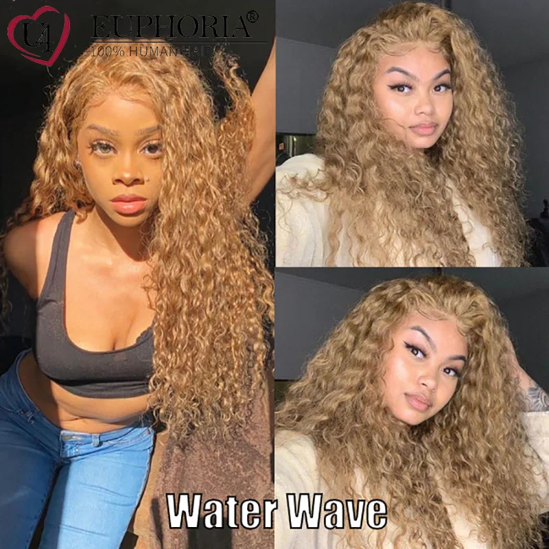 Blonde Water Wave Brazilian 13x4 Lace Front Wig Human Hair Wig Colored #27 Curly Wig Lace Wigs Pre Plucked EUPHORIA
Blonde Water Wave Brazilian 13x4 Lace Front Wig Human Hair Wig Colored #27 Curly Wig Lace Wigs Pre Plucked EUPHORIA