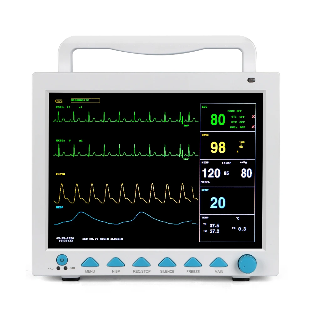 

Многопараметрический монитор для пациента CMS8000, ЭКГ, медицинская машина, монитор сердечного ритма SPO2 с принтером
