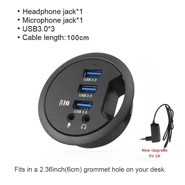 Desk Hub USB3.0 HUB With 4 Port USB3.0 Headphone/Mircophone Adapter For Desktop PC USB HUB Desk Mount USB 3.0 Splitter
Desk Hub USB3.0 HUB With 4 Port USB3.0 Headphone/Mircophone Adapter For Desktop PC USB HUB Desk Mount USB 3.0 Splitter