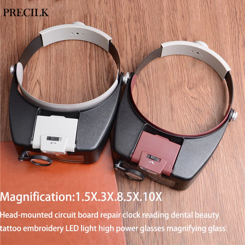 Wearing Magnifier Circuit Board Repair Clock carving Sewing Dental Beauty Tattoo Embroidery Loupe LED Light Magnifying Glass
Wearing Magnifier Circuit Board Repair Clock carving Sewing Dental Beauty Tattoo Embroidery Loupe LED Light Magnifying Glass
