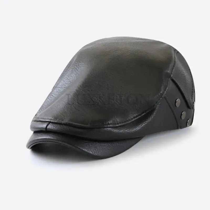 Top Level Leather Men Hat Winter Rivets Newsboy Caps Warm Boina Hombre Duckbill Flat Cap Western Unisex Driving Hats
Top Level Leather Men Hat Winter Rivets Newsboy Caps Warm Boina Hombre Duckbill Flat Cap Western Unisex Driving Hats