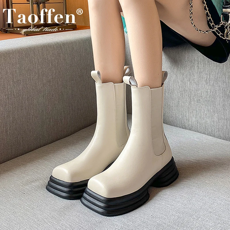 Taoffen New 2023 Short Boots For Women Real Leather Chunky Ins Winter Woman Shoes Fashion Daily Female Footwear Size 34-40
Taoffen New 2023 Short Boots For Women Real Leather Chunky Ins Winter Woman Shoes Fashion Daily Female Footwear Size 34-40