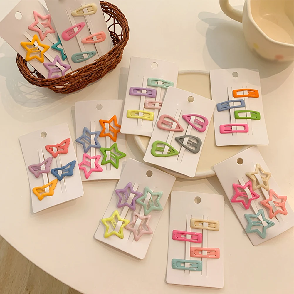 8pcs Lovely Cartoon Stars Drop-shaped Metal Candy Color Girls Hairpins Hair Clip Kid Headwear Children Accessories Baby BB Clip
8pcs Lovely Cartoon Stars Drop-shaped Metal Candy Color Girls Hairpins Hair Clip Kid Headwear Children Accessories Baby BB Clip