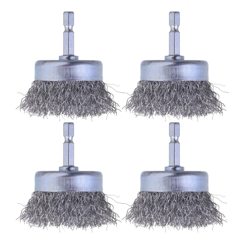 4 Pcs Wire Cup Brush Set, Wire Brush For Drill 1/4 Inch Arbor 0.010 Inch Coarse Carbon Steel-2 Inch Wire Drill Brush
4 Pcs Wire Cup Brush Set, Wire Brush For Drill 1/4 Inch Arbor 0.010 Inch Coarse Carbon Steel-2 Inch Wire Drill Brush