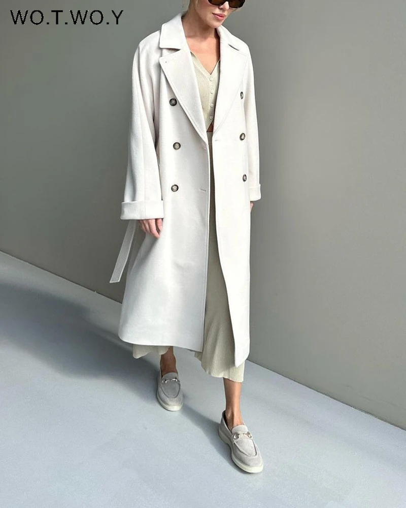 WOTWOY Autumn Winter Wool Blends Coats Casual Wide-waisted Long Jackets Women Solid Loose Doubld Breasted Female 2023 Overcoat
WOTWOY Autumn Winter Wool Blends Coats Casual Wide-waisted Long Jackets Women Solid Loose Doubld Breasted Female 2023 Overcoat