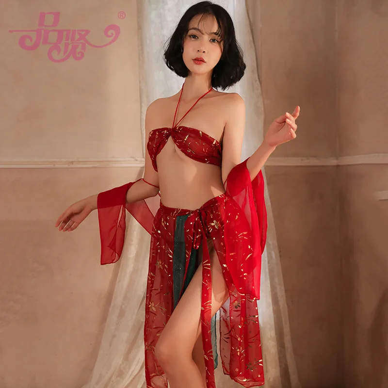 Traditional Chinese Sexy Lingerie Women Stage Costumes Dunhuang Feitian Dancer Exotic Suit Chiffon See Through Cosplay Outfit
Traditional Chinese Sexy Lingerie Women Stage Costumes Dunhuang Feitian Dancer Exotic Suit Chiffon See Through Cosplay Outfit