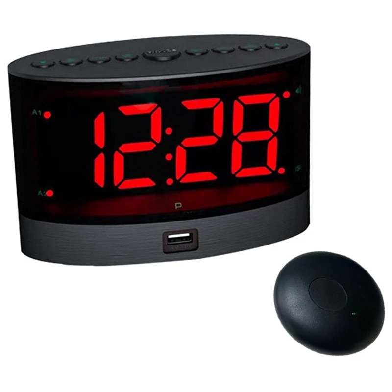 Extra Loud Alarm Clock With Wireless Bed Shaker,Vibrating Dual Alarm Clock For Heavy Sleepers, Deaf And Hearing-Impaired Retail
Extra Loud Alarm Clock With Wireless Bed Shaker,Vibrating Dual Alarm Clock For Heavy Sleepers, Deaf And Hearing-Impaired Retail