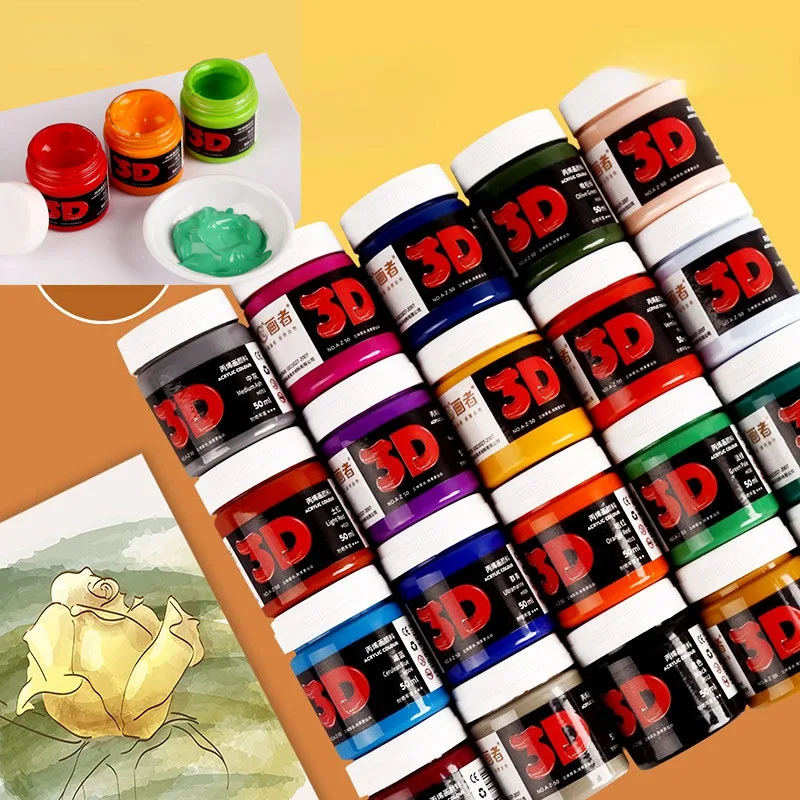 50ML Bottled Acrylic Paint for Children's Art Painting Creation Portable Small Waterproof and Sun-resistant Artist Pigment
50ML Bottled Acrylic Paint for Children's Art Painting Creation Portable Small Waterproof and Sun-resistant Artist Pigment
