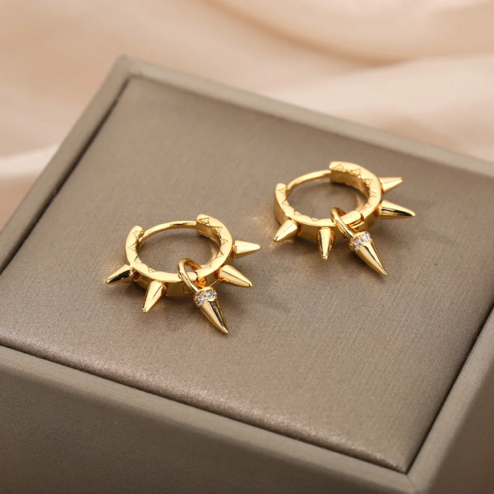 Zircon Hoop Earrings For Women Gold Color Stainless Steel Female Round Earring Fashion Wedding Ear Jewelry Brincos Birthday Gift
Zircon Hoop Earrings For Women Gold Color Stainless Steel Female Round Earring Fashion Wedding Ear Jewelry Brincos Birthday Gift