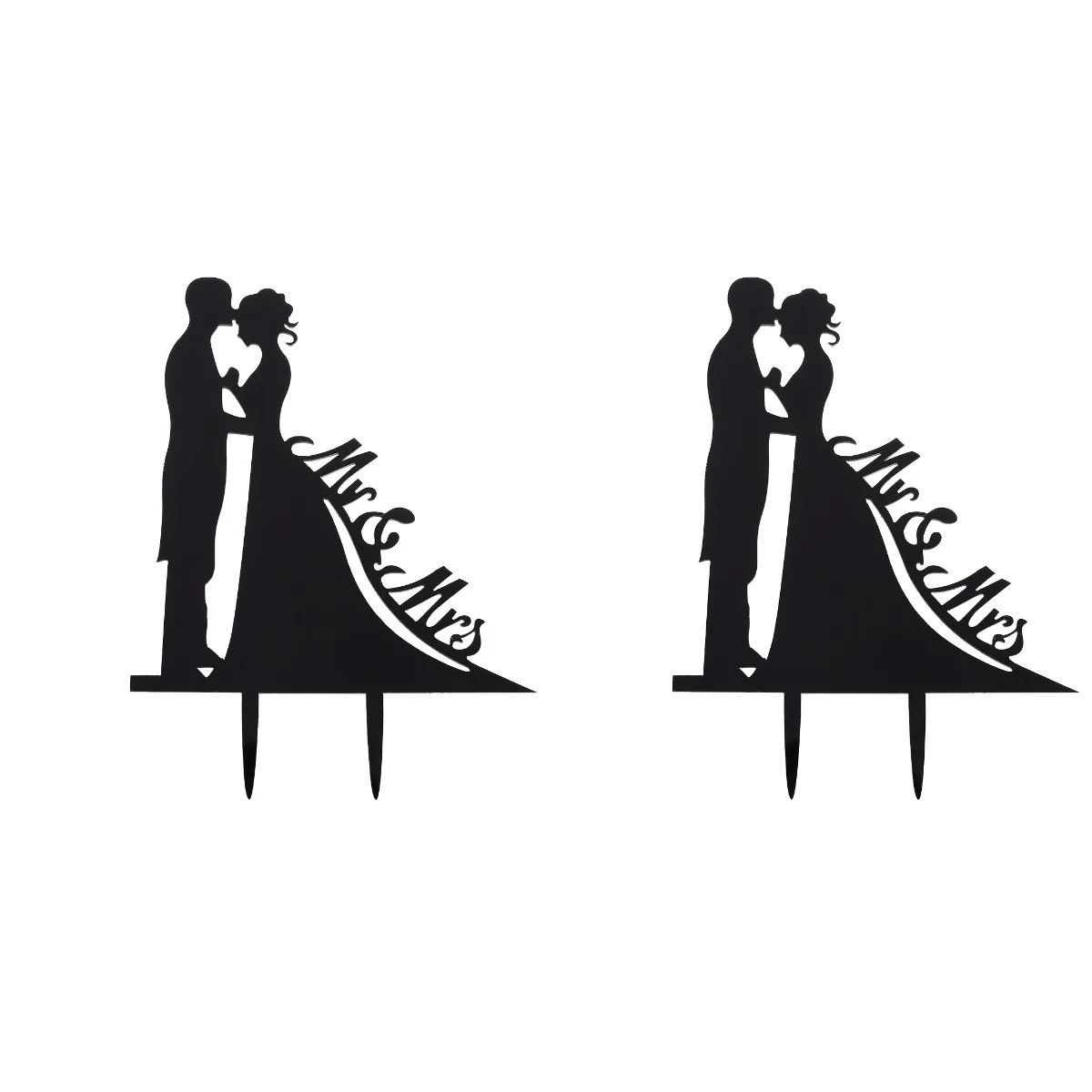 2pcs & Mrs with Bride and Groom Style Cake Topper for Wedding / Anniversary / Birthday Party (Black)
2pcs & Mrs with Bride and Groom Style Cake Topper for Wedding / Anniversary / Birthday Party (Black)