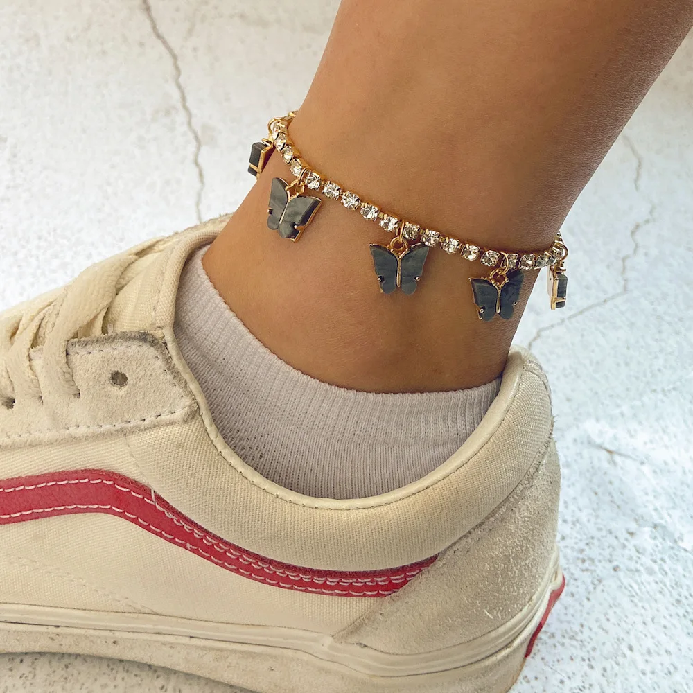 luxury Summer Beach Anklet Butterfly Barefoot Chain Butterfly Anklet Rhinestone Tennis Chain Foot Chain Jewelry for Women
luxury Summer Beach Anklet Butterfly Barefoot Chain Butterfly Anklet Rhinestone Tennis Chain Foot Chain Jewelry for Women