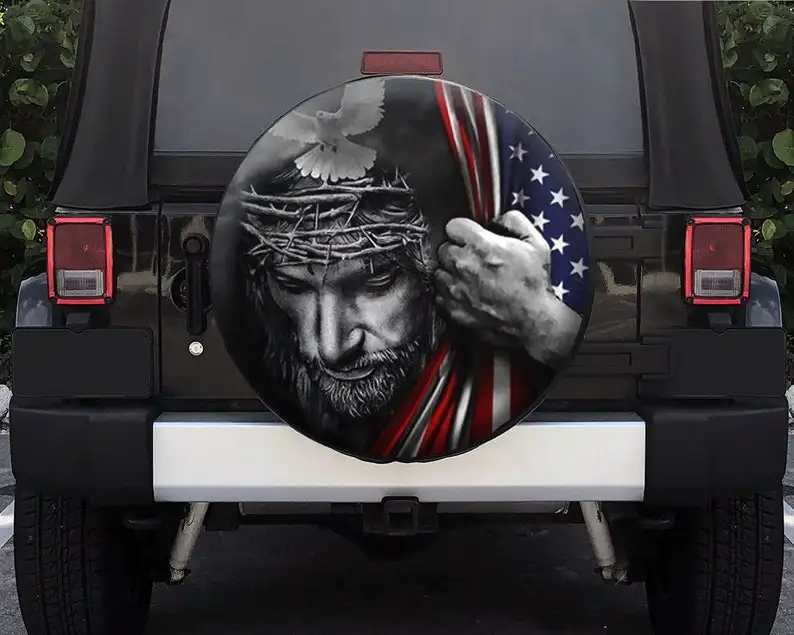 Jesus, Faith over fear Spare Tire Cover for , God Jesus Christ Proud USA Flag Spare Tire cover, Backup Camera or Not, Car Ac
Jesus, Faith over fear Spare Tire Cover for , God Jesus Christ Proud USA Flag Spare Tire cover, Backup Camera or Not, Car Ac