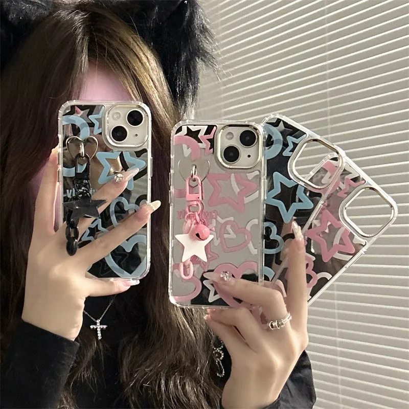 Fashion Cute Mirror Five-pointed Star With Butterfly Pendant Female Phone Cover Case For Iphone 14 13 12 11 Pro Max Coque Fundas
Fashion Cute Mirror Five-pointed Star With Butterfly Pendant Female Phone Cover Case For Iphone 14 13 12 11 Pro Max Coque Fundas