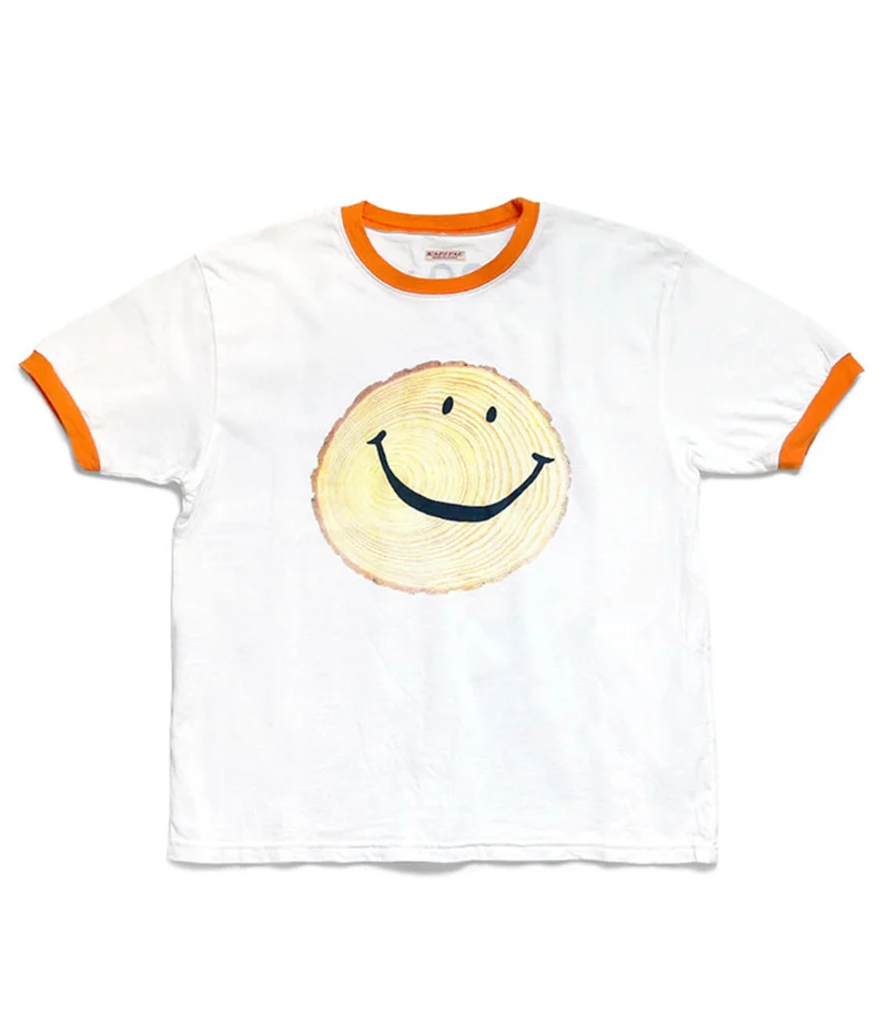KAPITAL Color Splicing Collar Tree Stump Annual Ring Smiling Face Printing Geranium For Men And Women Short Sleeve T-Shirt
KAPITAL Color Splicing Collar Tree Stump Annual Ring Smiling Face Printing Geranium For Men And Women Short Sleeve T-Shirt