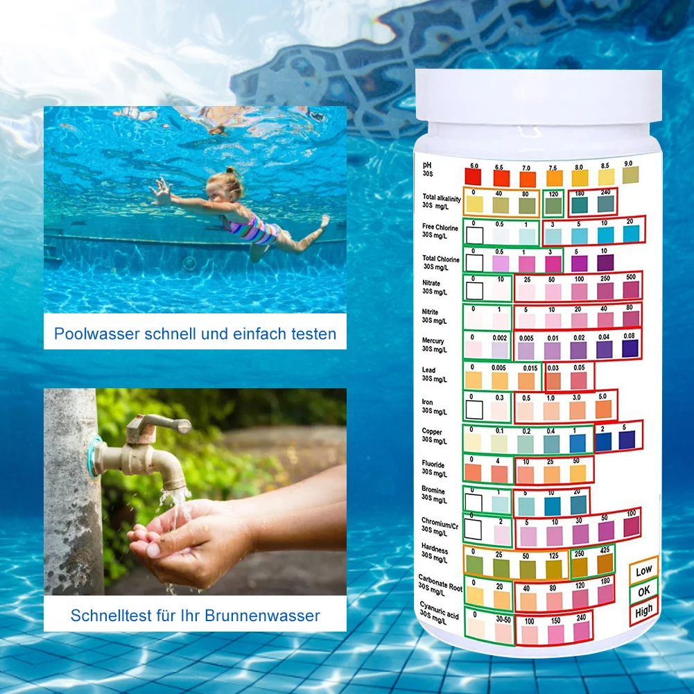 50/100 Strips 16 In 1 Water Quality Test Strips Kit For Hardness PH Fluoride Lead Nitrate Home Drinking Water Quality Test Kit
50/100 Strips 16 In 1 Water Quality Test Strips Kit For Hardness PH Fluoride Lead Nitrate Home Drinking Water Quality Test Kit