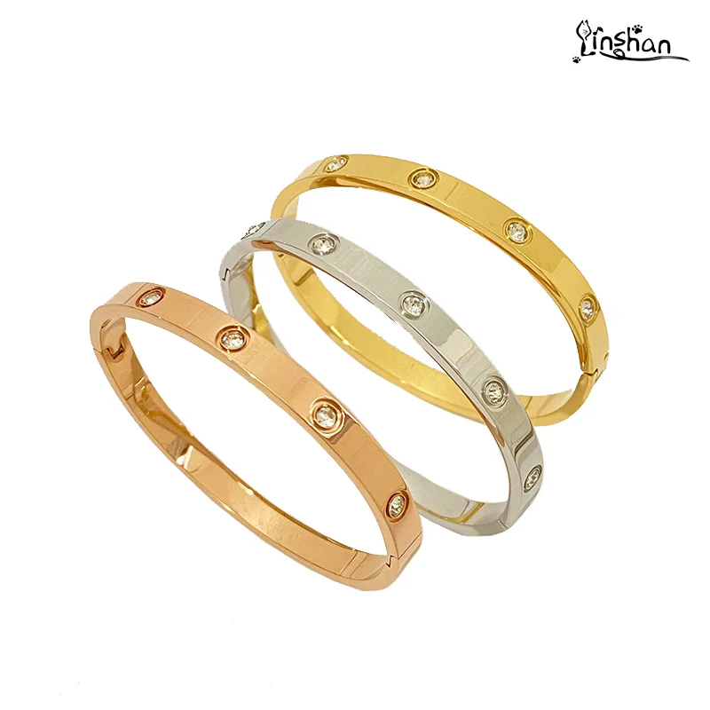 Lin Shan Gold Plated Bracelet With Drill Couple Style Fashion Bracelet Korean Version 316L Stainless Steel Accessories
Lin Shan Gold Plated Bracelet With Drill Couple Style Fashion Bracelet Korean Version 316L Stainless Steel Accessories
