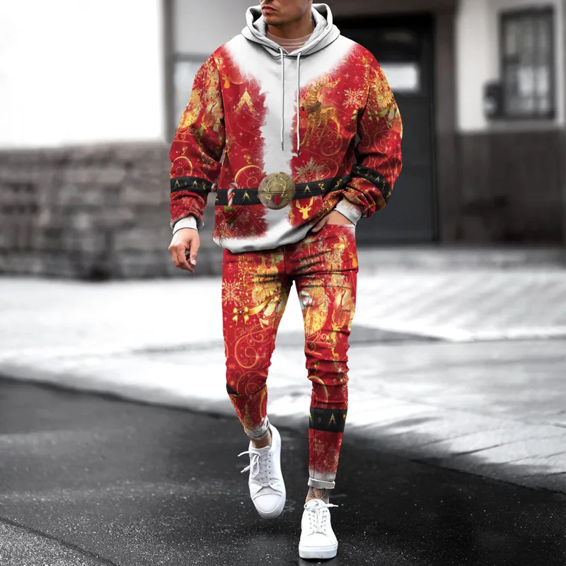 New Sports Suit Men's Spring And Autumn Hooded Sweatshirt Series 3D Color Christmas JoggingTwo-piece Set
New Sports Suit Men's Spring And Autumn Hooded Sweatshirt Series 3D Color Christmas JoggingTwo-piece Set