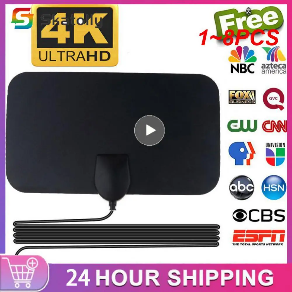 

1~8PCS 4K High Gain HDTV Digital Antenna Mini HDTV Ground Wave TV Antenna DVB-T2 Receiving Antenna ATSC TV Receiver