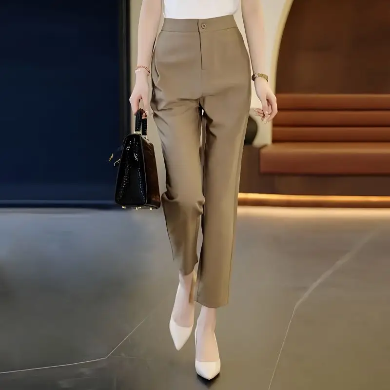 Women Ankle-length Straight Formal Suit Pantalons Spring Fall Korean High Waist Office Pant Casual Basic Elegantes Trousers C133
Women Ankle-length Straight Formal Suit Pantalons Spring Fall Korean High Waist Office Pant Casual Basic Elegantes Trousers C133