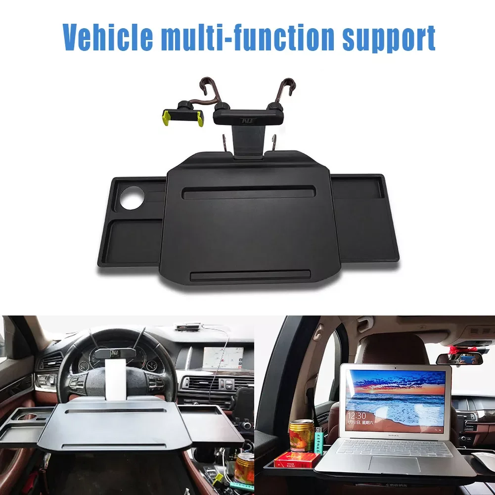 

Car Laptop Mount Eating Desk Foldable Extendable Hidden Drawers Multi-Functional Tablet with Phone Holder Fits Most Vehicles