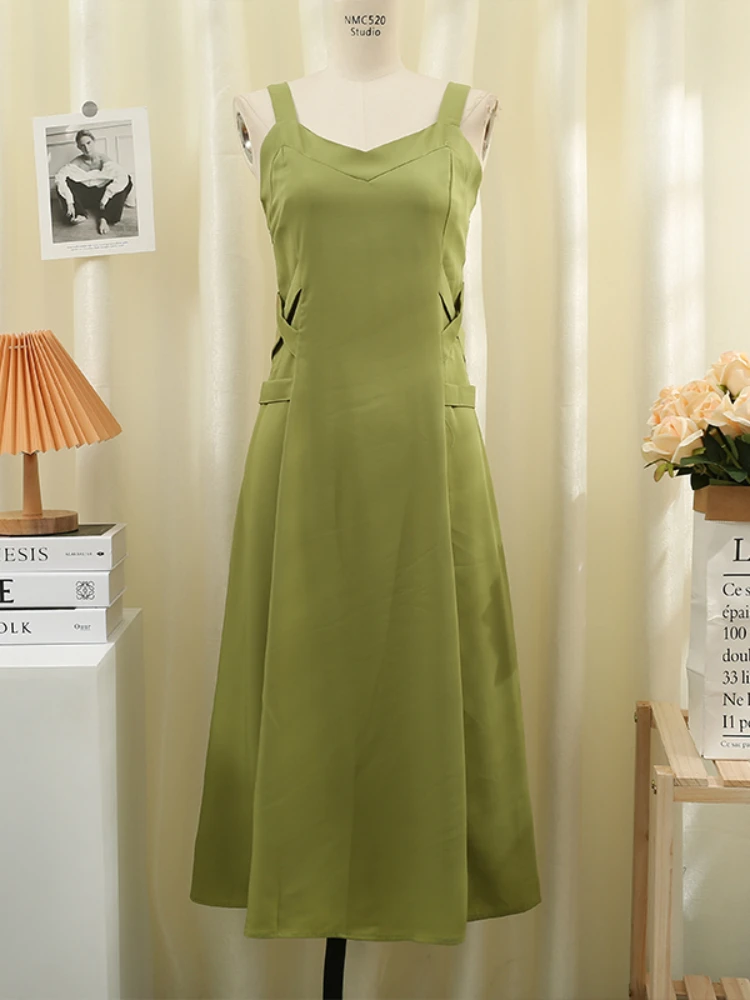 Sexy Backless Strap Dress Women Fashion Korean Dresses Summer Sexy Sleeveless Beach Sundress Green
Sexy Backless Strap Dress Women Fashion Korean Dresses Summer Sexy Sleeveless Beach Sundress Green