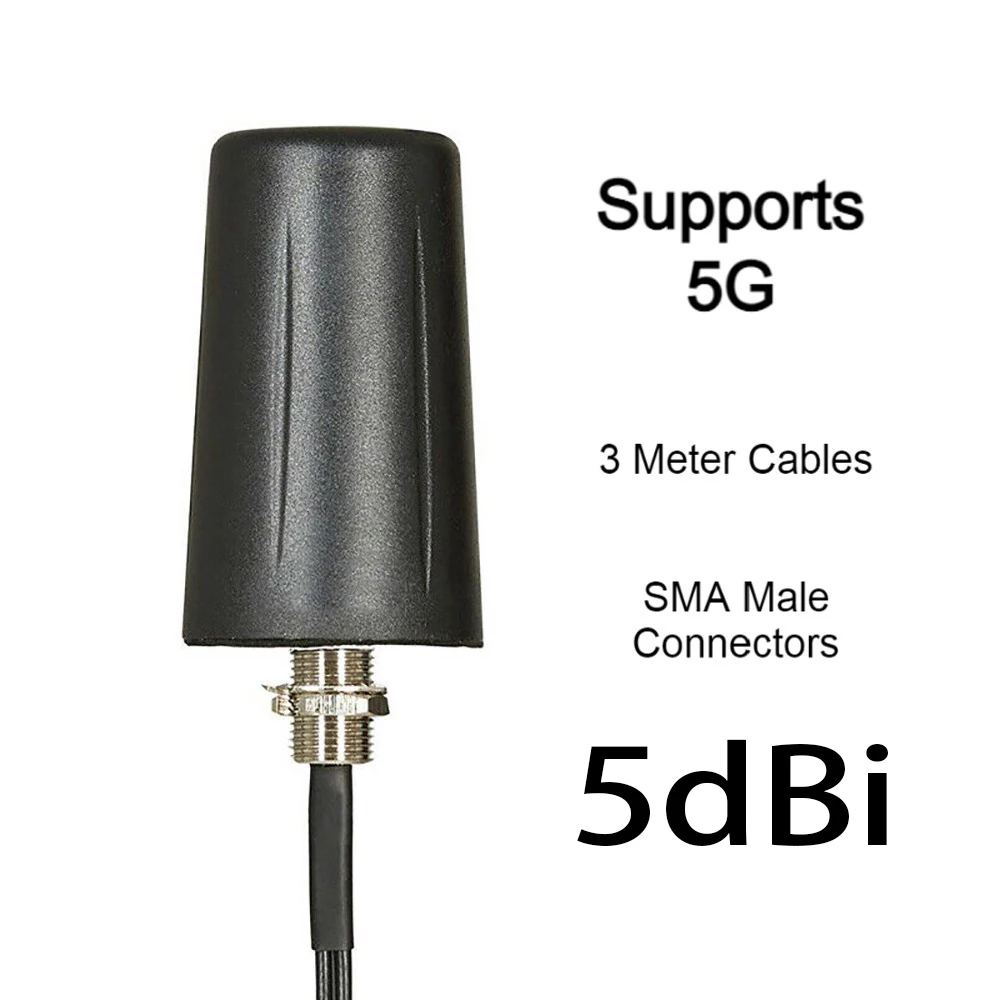 5G 4G 2G 3G LTE MiMo Outdoor Broadband 5dBi 698-960MHz 1710-4009MHz Vehicle External Mobile Antenna SMA Male Connectors RG174
5G 4G 2G 3G LTE MiMo Outdoor Broadband 5dBi 698-960MHz 1710-4009MHz Vehicle External Mobile Antenna SMA Male Connectors RG174