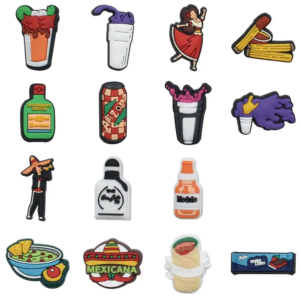 Wholesale 1pcs PVC Shoe Accessories for Crocs Charms Mexican Badge Women Clogs Buckle Kids Pins Decoration Jeans Wristbands
Wholesale 1pcs PVC Shoe Accessories for Crocs Charms Mexican Badge Women Clogs Buckle Kids Pins Decoration Jeans Wristbands